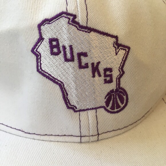 Milwaukee Bucks Baseball Hat Cap Fear the Deer Wisconsin Basketball WI White 24 - Picture 2 of 8